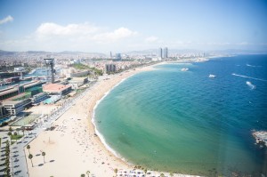 Vistas de la playa en Barcelona