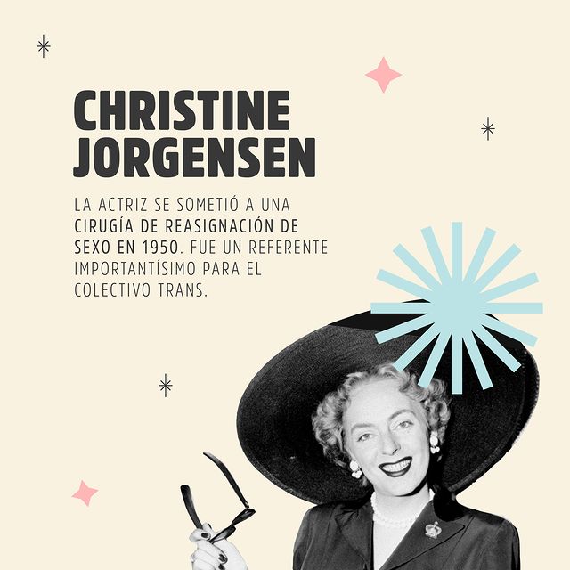 personas trans famosas como Christine Jorgensen