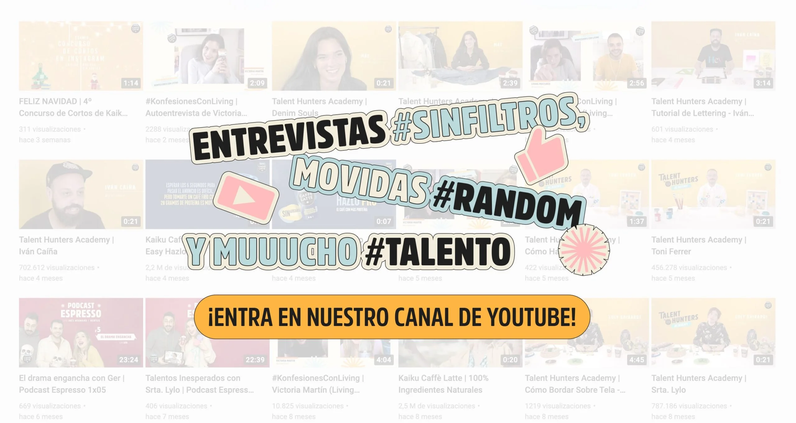 Banner Canal de Youtube- EntrevistasSinFiltros, MovidasRandom, MuchoTalento